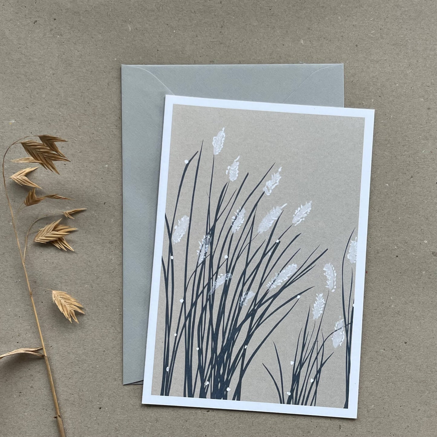 Folding card beach grass