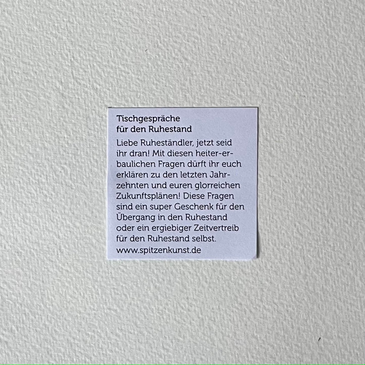 Tischgespräche für den Ruhestand