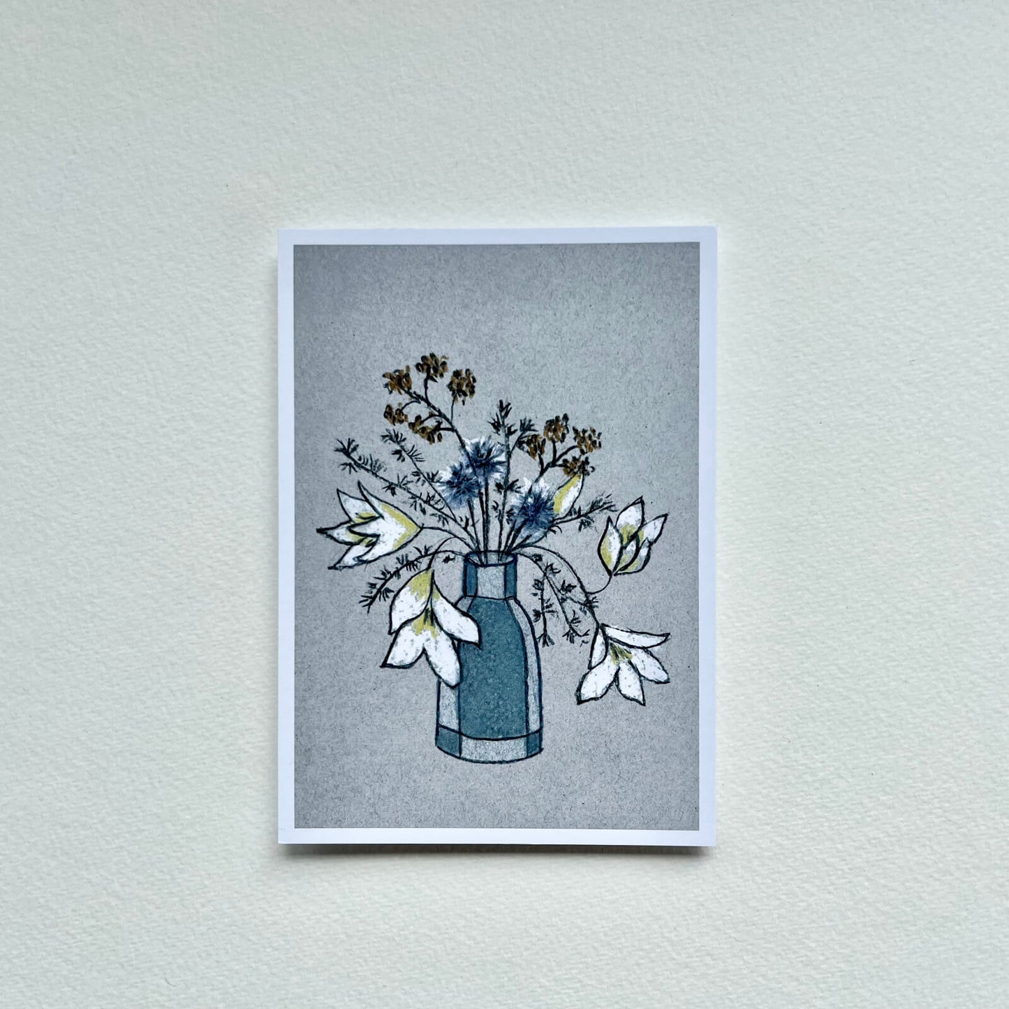 Postkarte Amaryllis & Blaudistel