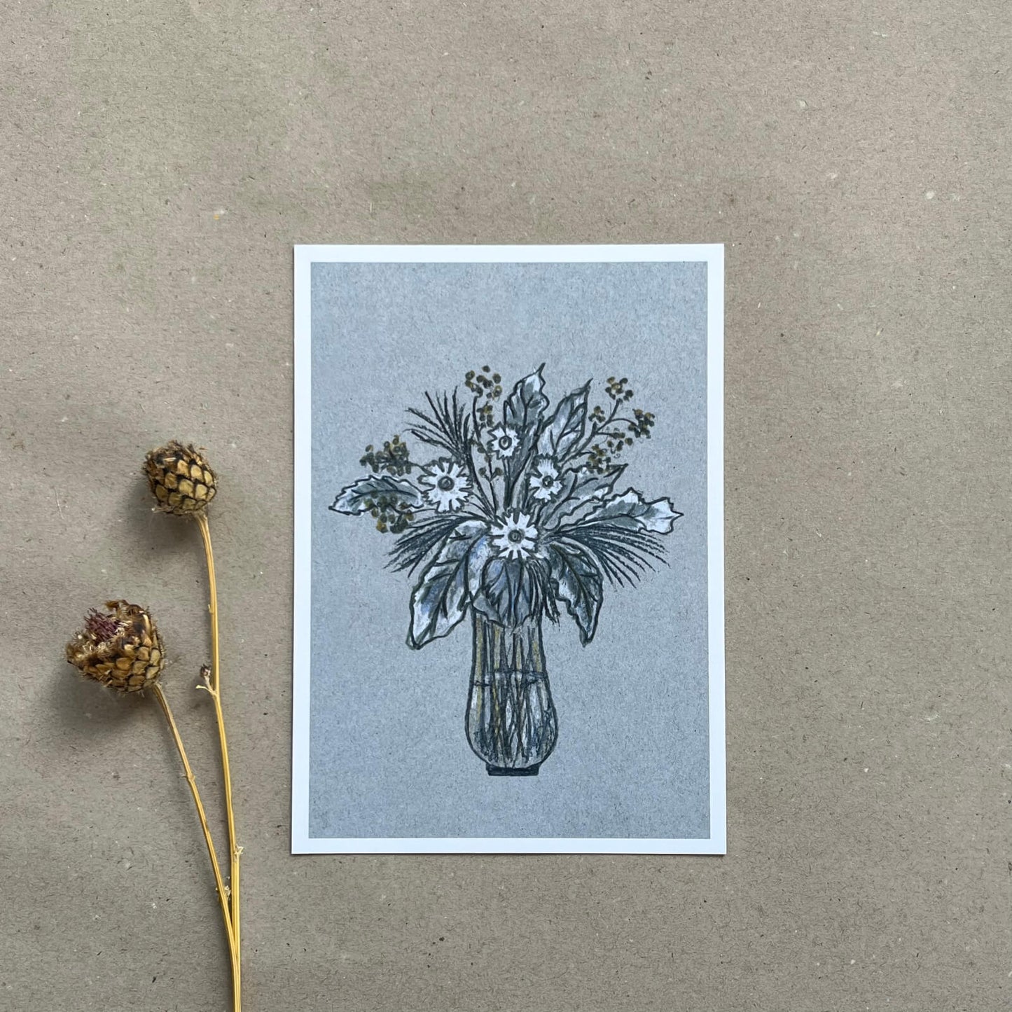 Postkarte Strohblume & Kiefer