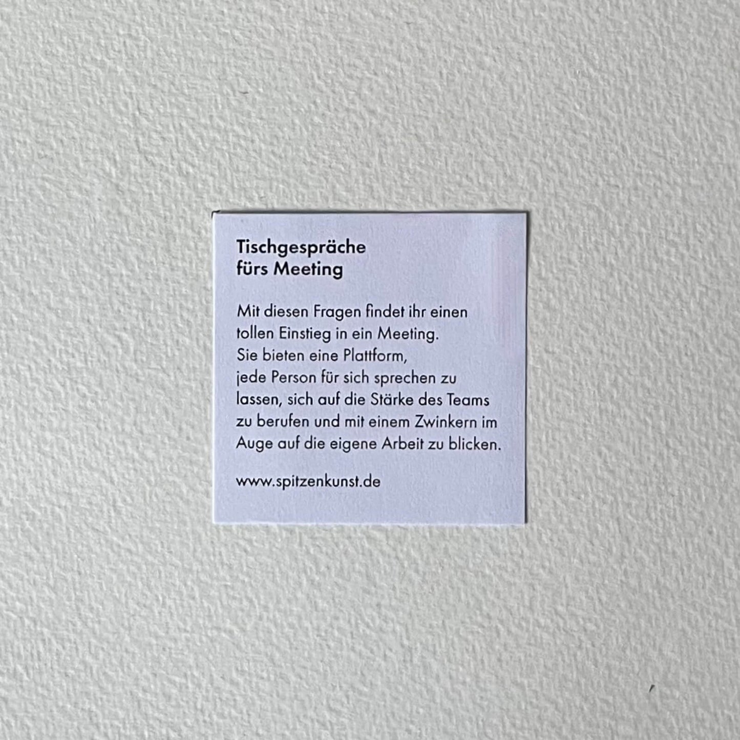 Tischgespräche fürs Meeting