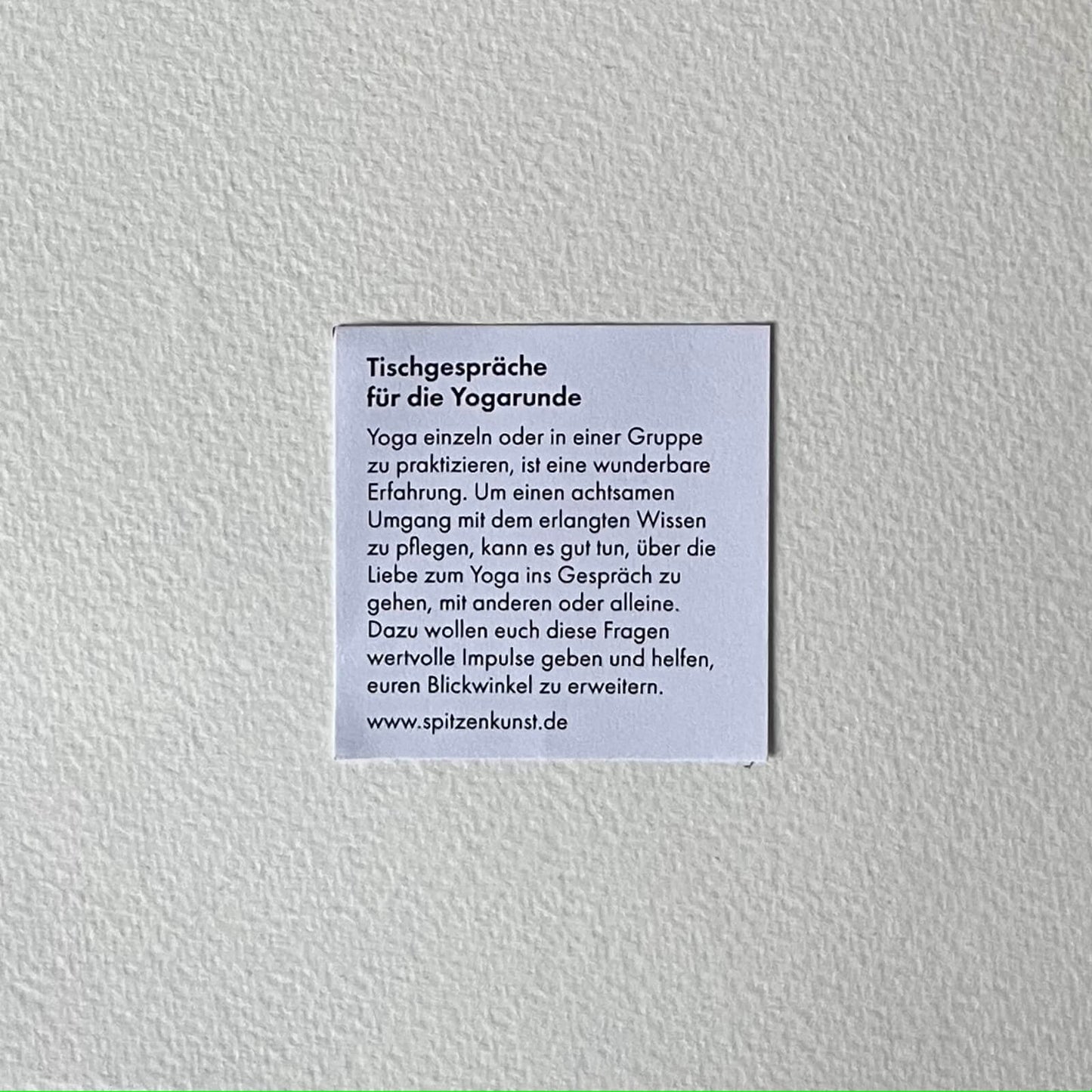 Tischgespräche für die Yogarunde