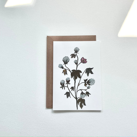folding card cotton plant