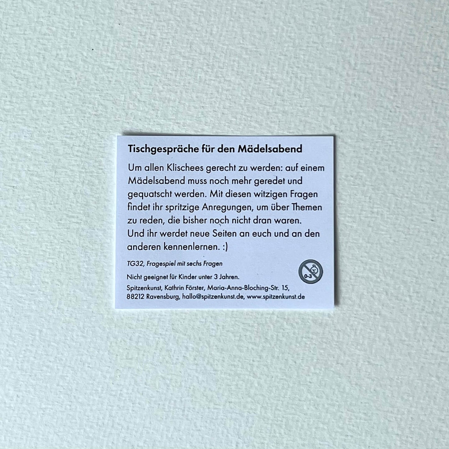 Tischgespräche für den Mädelsabend