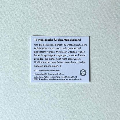 Tischgespräche für den Mädelsabend