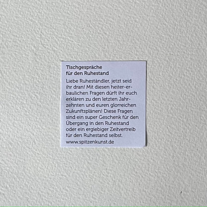 Tischgespräche für den Ruhestand
