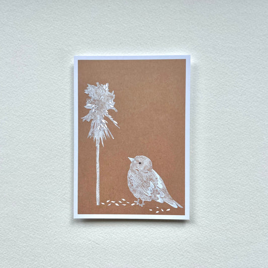 Postkarte Spatz