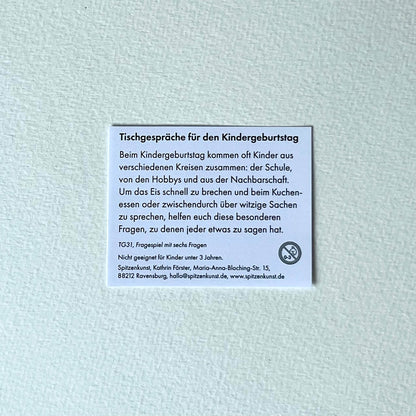 TG31 Tischgespräche für den Kindergeburtstag (Händler)