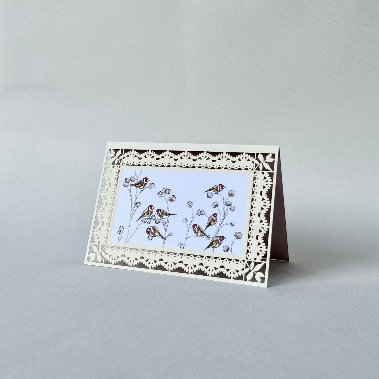 Klappkarte Stieglitze