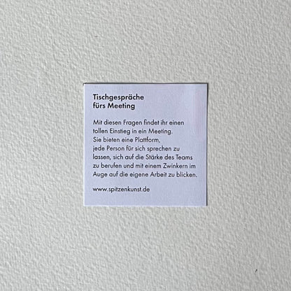 Tischgespräche fürs Meeting