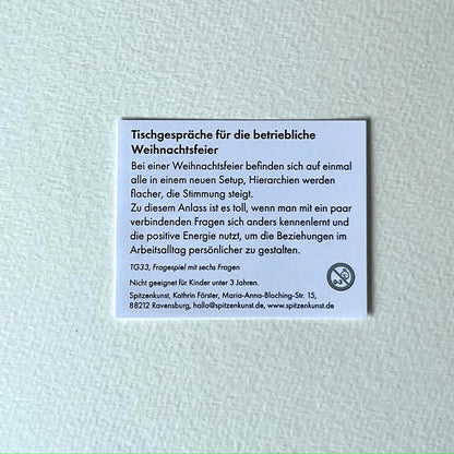 Tischgespräche für die betriebliche Weihnachtsfeier